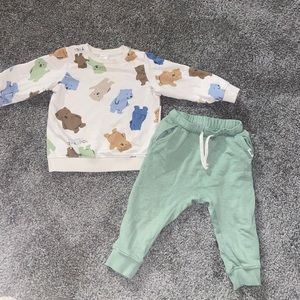 Kids Set. Teddy Bear Top